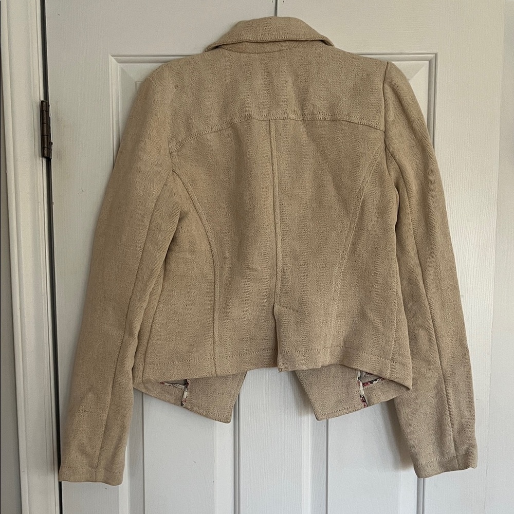 Free People Beige Cropped Blazer Jacket - Picture 7 of 7